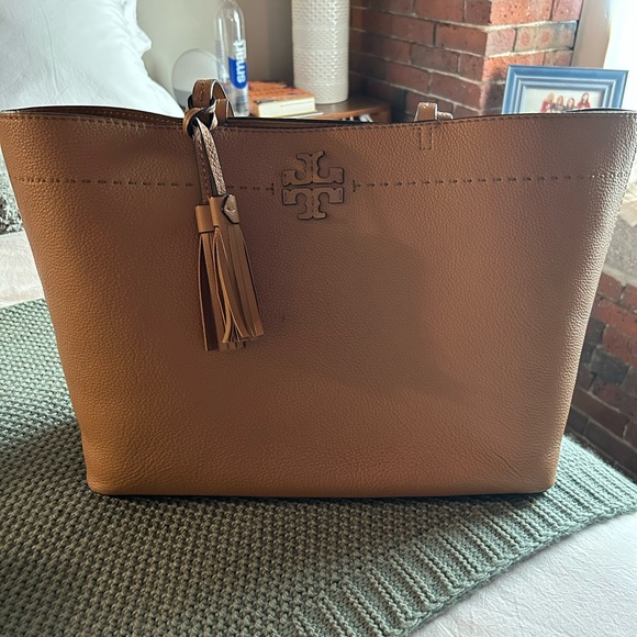 Tory Burch Tan Pebbled Leather Tote